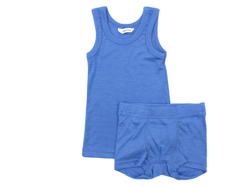 Joha underwear set blue uld/silke